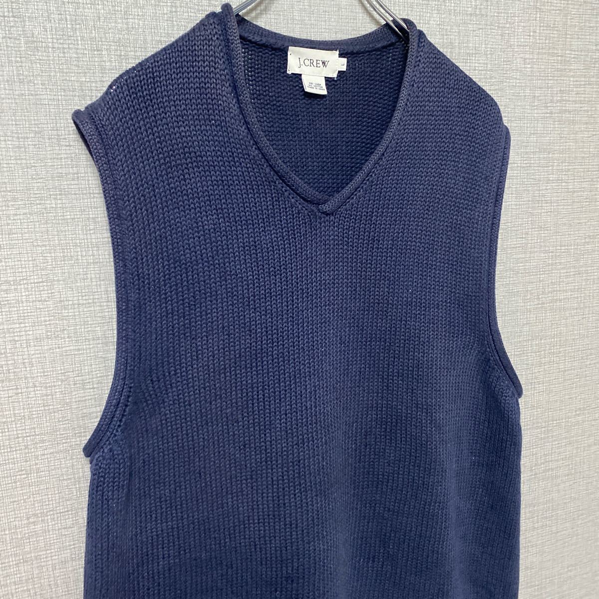 90s ジェイクルー jcrew USA ビンテージ ヴィンテージ コットン リネン ニット セーター ベスト アメリカ 古着 レア 名作 オールド 希少_画像2