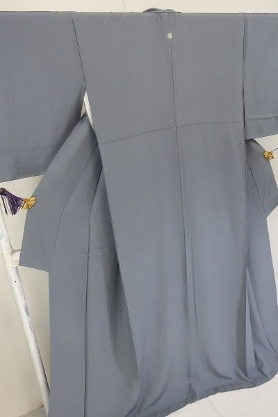 [ free shipping ] undecorated fabric ash light blue dyeing pulling out one tsu. tall size length 166cm sleeve length 68cm. silk brand new stylish m-5365