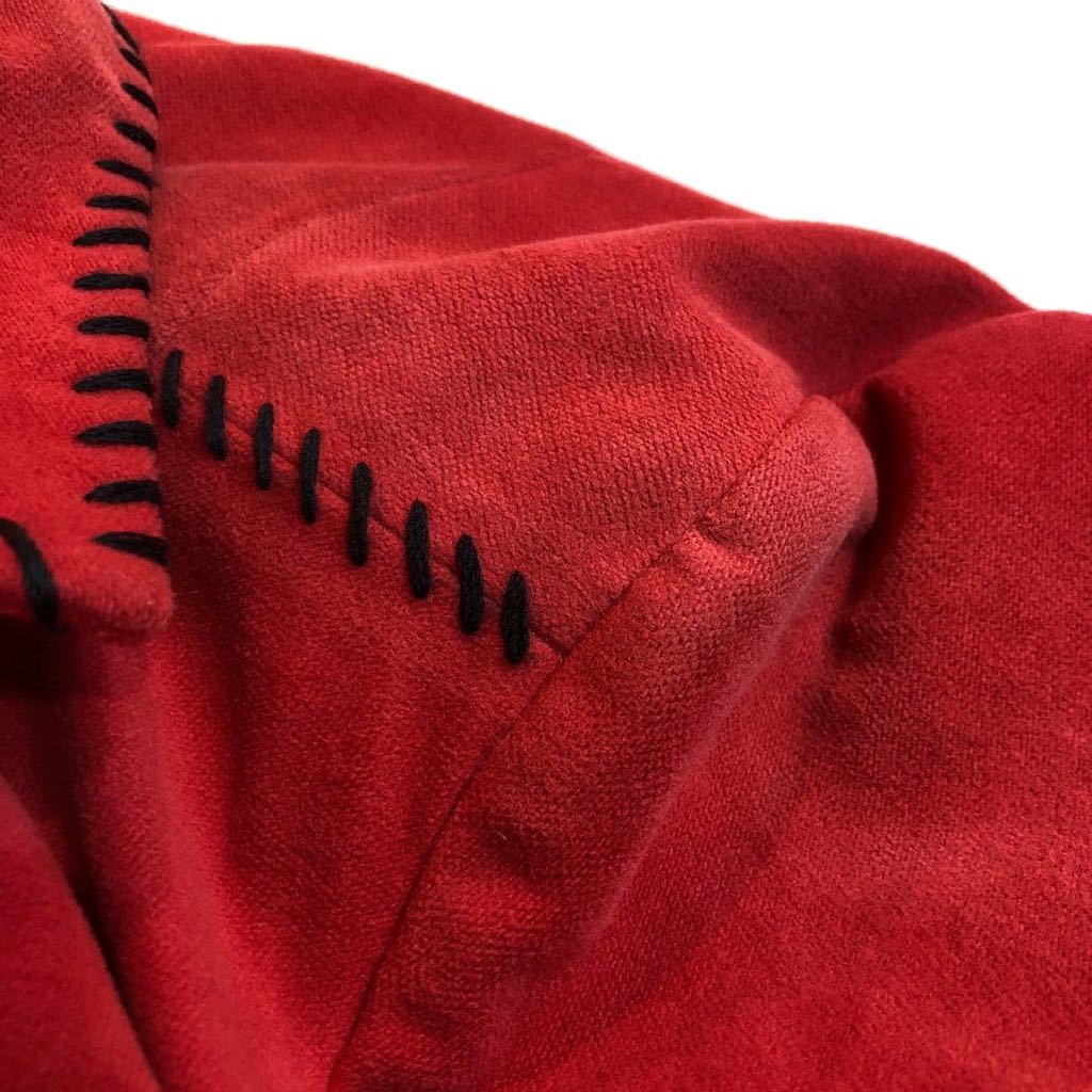 NB176 日本製 伊太利屋 イタリヤ テーラードジャケット デザイン ジャケット アウター 上着 羽織り 長袖 レッド 赤 レディース 9_画像10
