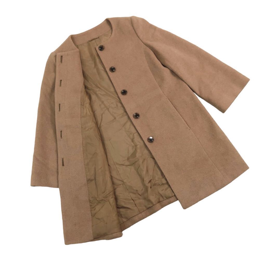 B340 сделано в Японии ANAYI Anayi no color пальто пальто полупальто пальто внешний верхняя одежда перо ткань длинный рукав Anne gola бежевый женский 36