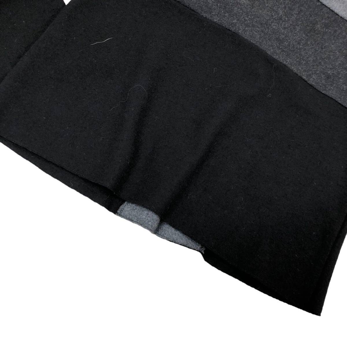 S156 Jocomomola ホコモモラ ジャケット 上着 羽織り トップス 長袖 毛100% レディース 40 ブラック 黒 グレー_画像7