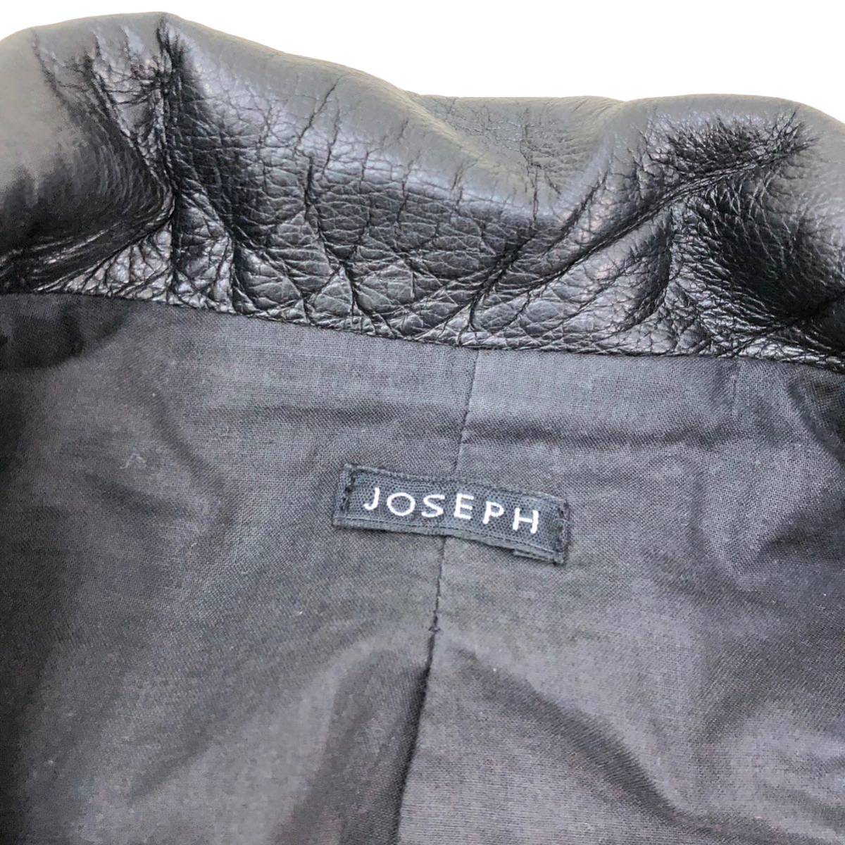 S158 イタリア製 JOSEPH ジョセフ レザージャケット ラムレザー 羊革 ジャケット アウター 上着 本革 レディース 36 ブラック 黒の画像5