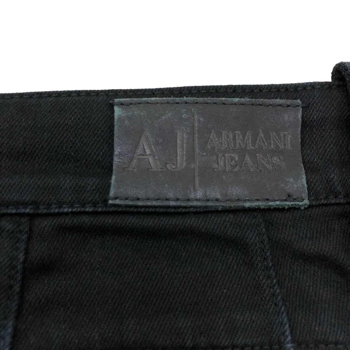 NB184 ARMANI JEANS アルマーニジーンズ デニムスカート ストレッチ タイト 膝丈 スカート ボトムス ブラック 黒 レディース USA 4_画像8