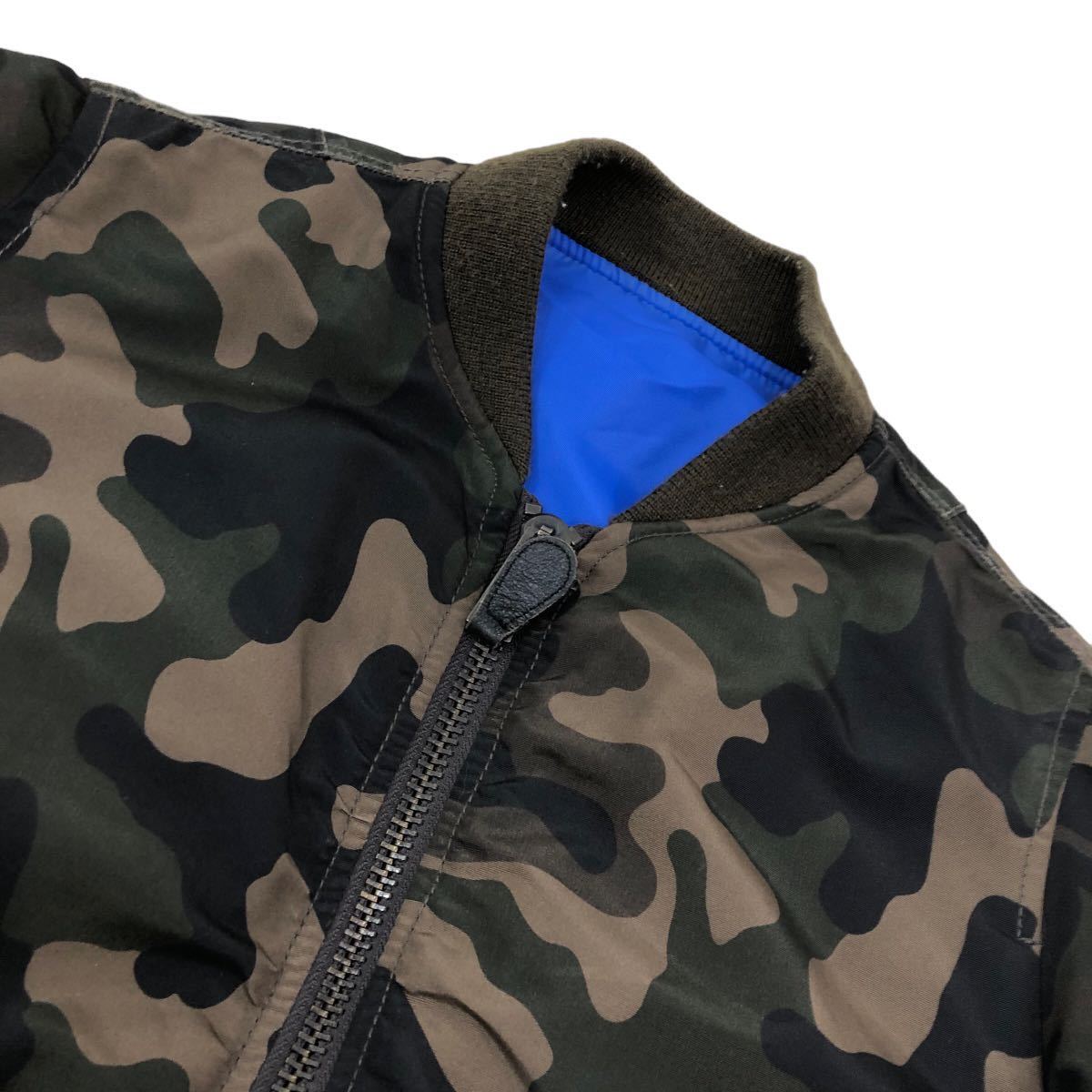 S159 AVIREX Avirex MA-1 reversible 2way jacket blouson outer jumper outer garment lady's M camouflage camouflage blue 