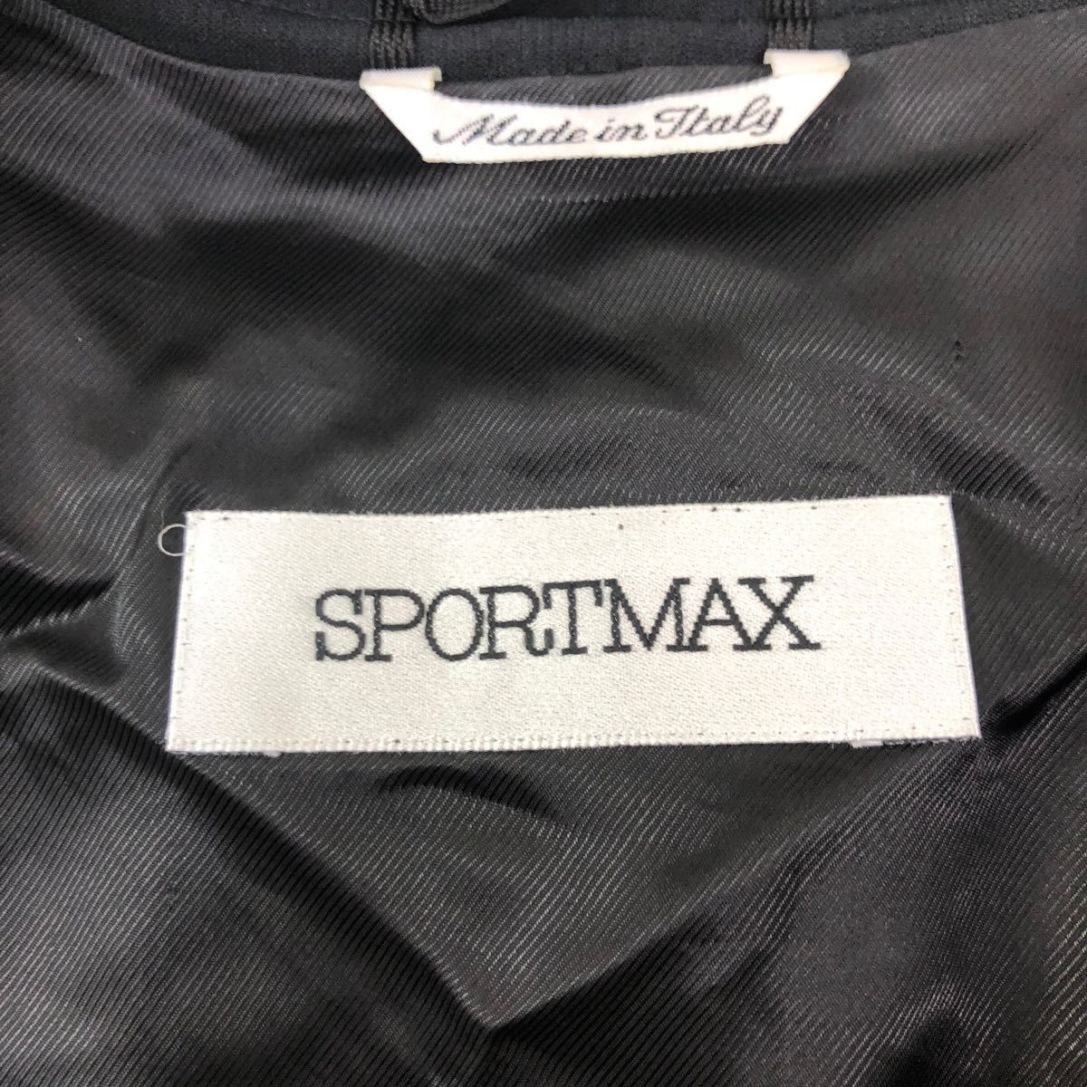B342 イタリア製 SPORTMAX スポーツマックス ジャケット アウター 上着 羽織り 長袖 ストレッチ ブラック 黒 レディース 38_画像8