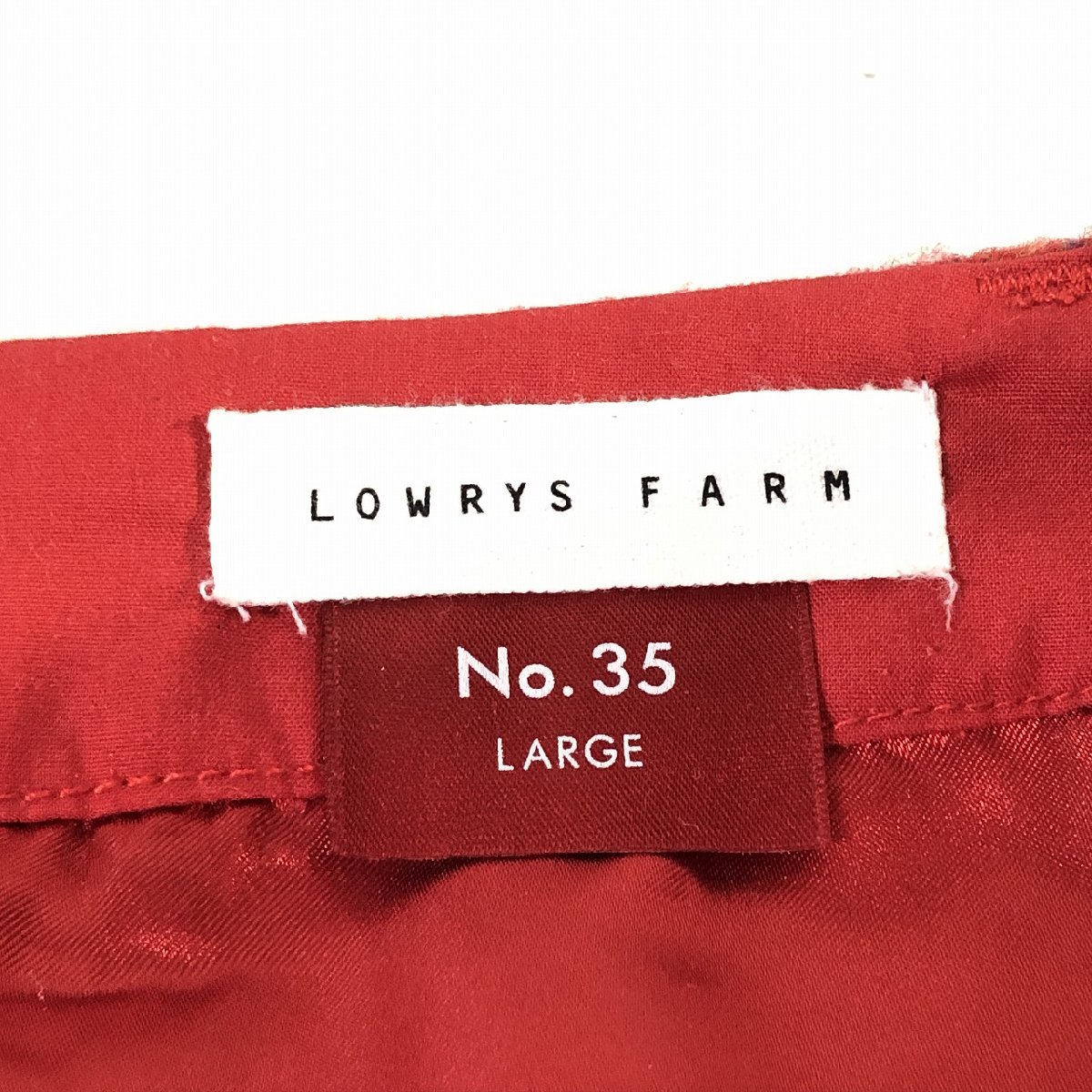 ローリーズファーム LOWRYS FARM レディース チェック柄 台形 ミニスカート 赤 黒 青 L やや美品 送料350円_画像5