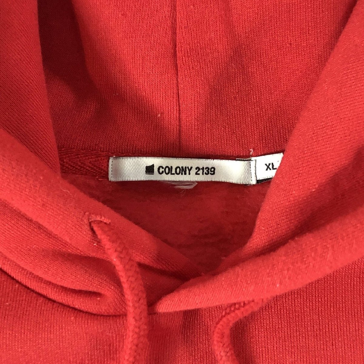 COLONY 2139 メンズ 長袖 無地 スウェット地 パーカー フーディー 赤 XL 中古 送料790円_画像4