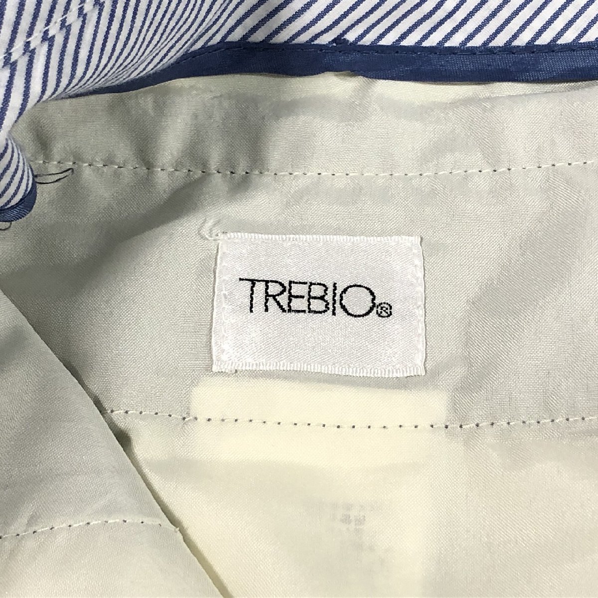 TREBIO メンズ センタープレス パンツ スラックス 灰 M-L 美品 送料185円_画像5