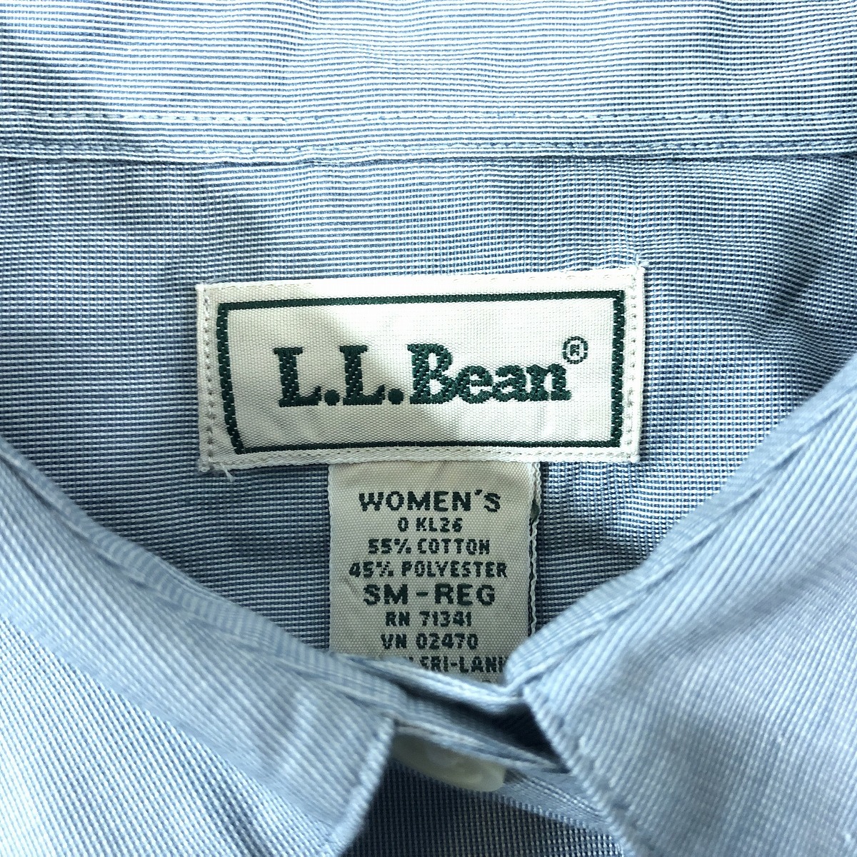 L.L.Bean エルエルビーン 長袖 シャツ L～XL 青 中古_画像5