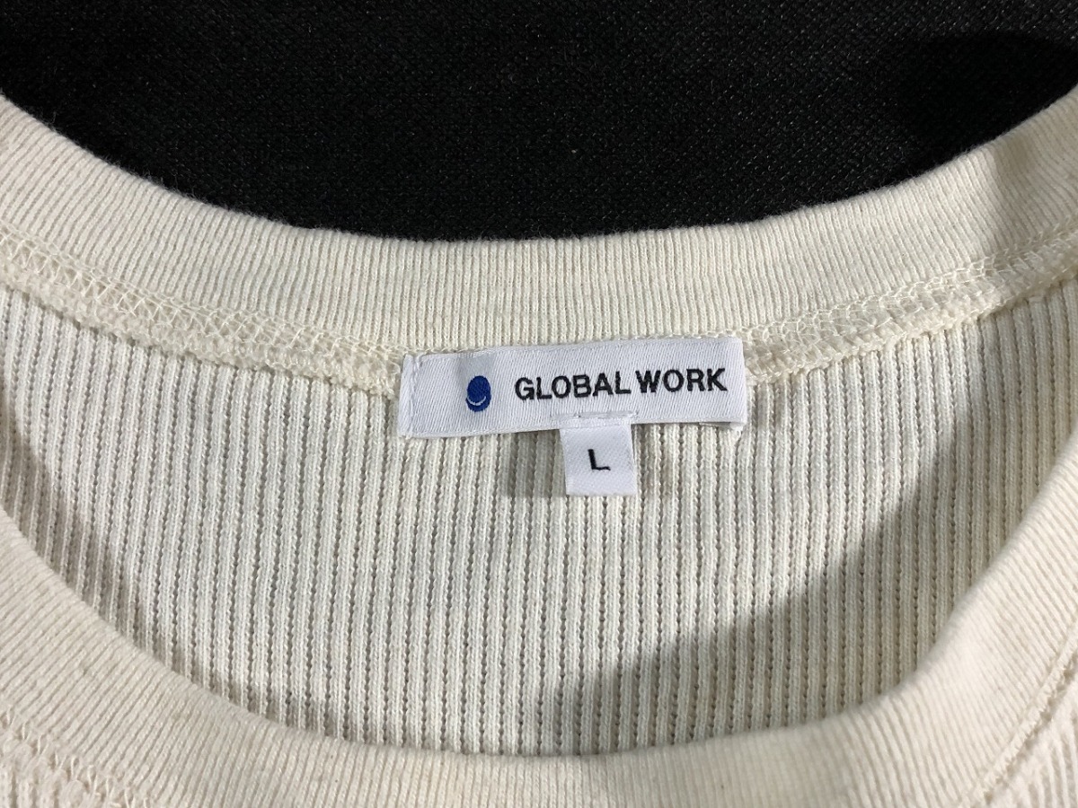 グローバルワーク GLOBALWORK レディース オフショルダー フレンチ袖 カットソー 白 L 美品 送料185円_画像5