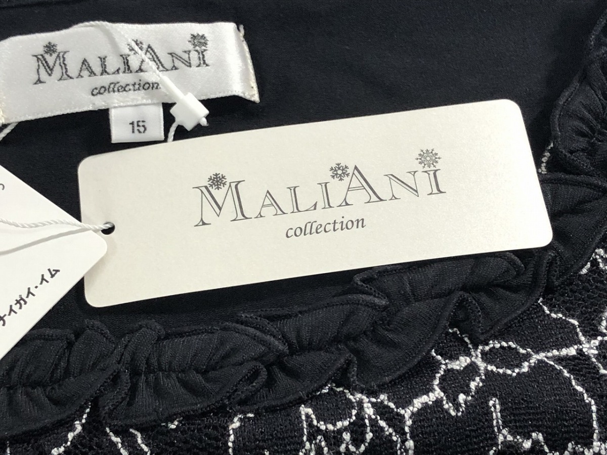 未使用 MALIANI マリアーニ 半袖 レース刺繍 チュニック 15 XLサイズ相当 黒の画像5