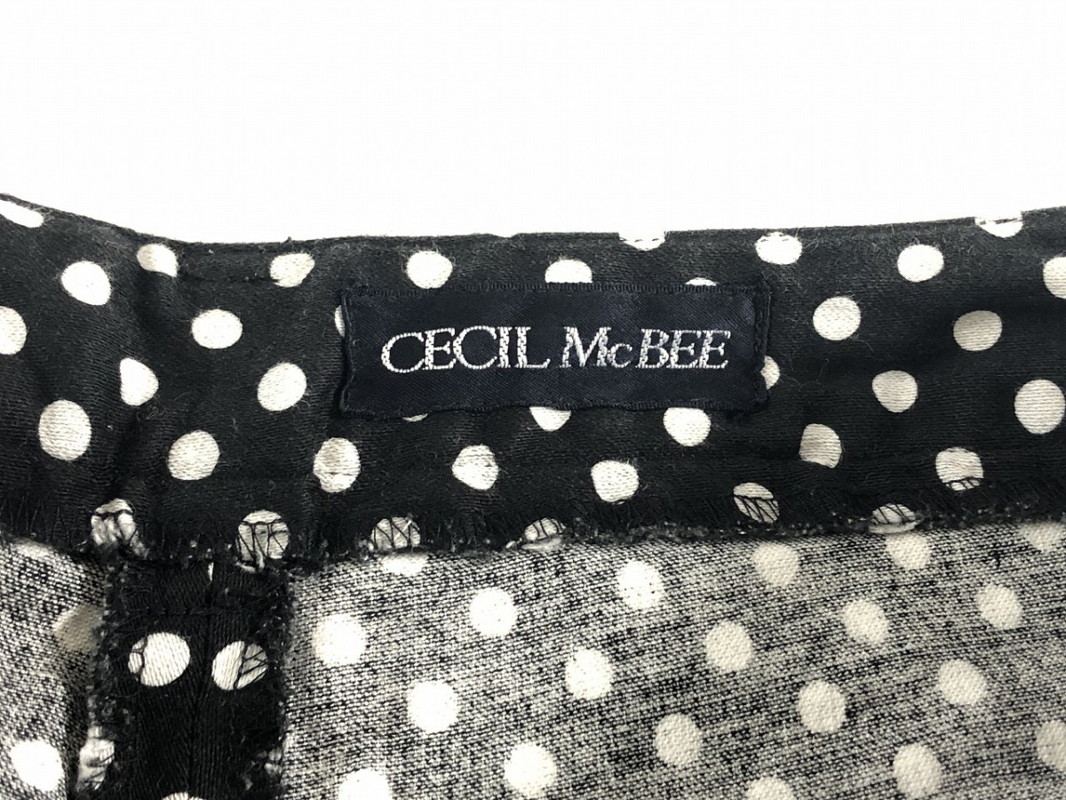 CECIL McBEE dot pattern pants GU skinny denim pants M black indigo blue beautiful goods 