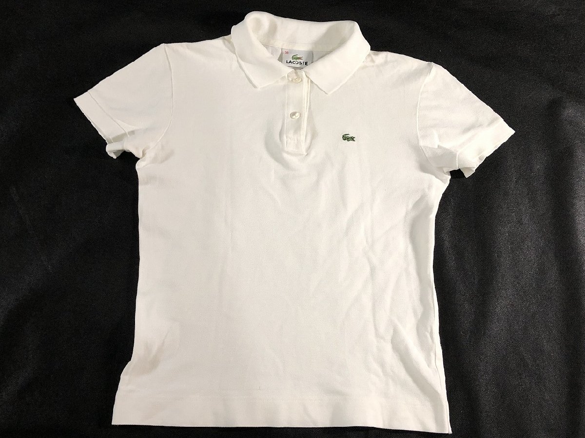 LACOSTE ラコステ レディース 半袖 ポロシャツ 38 M 白 美品_画像1