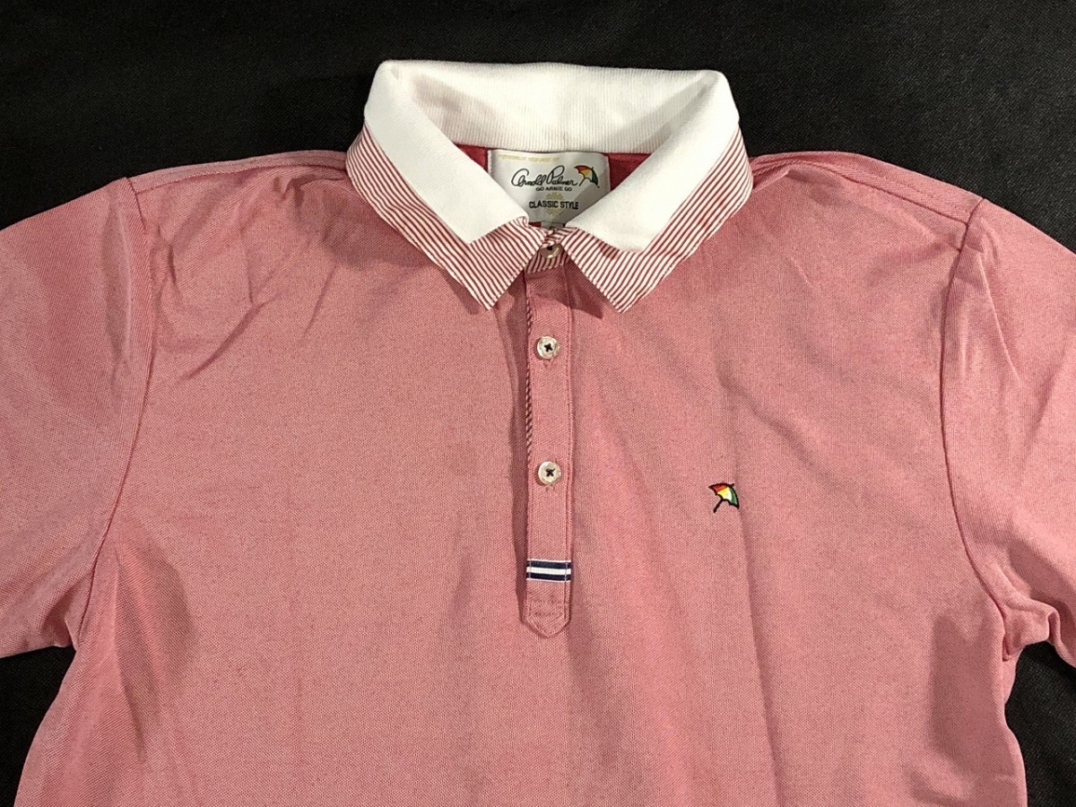 arnold palmer Arnold Palmer polo-shirt with short sleeves 2 S red super-beauty goods 