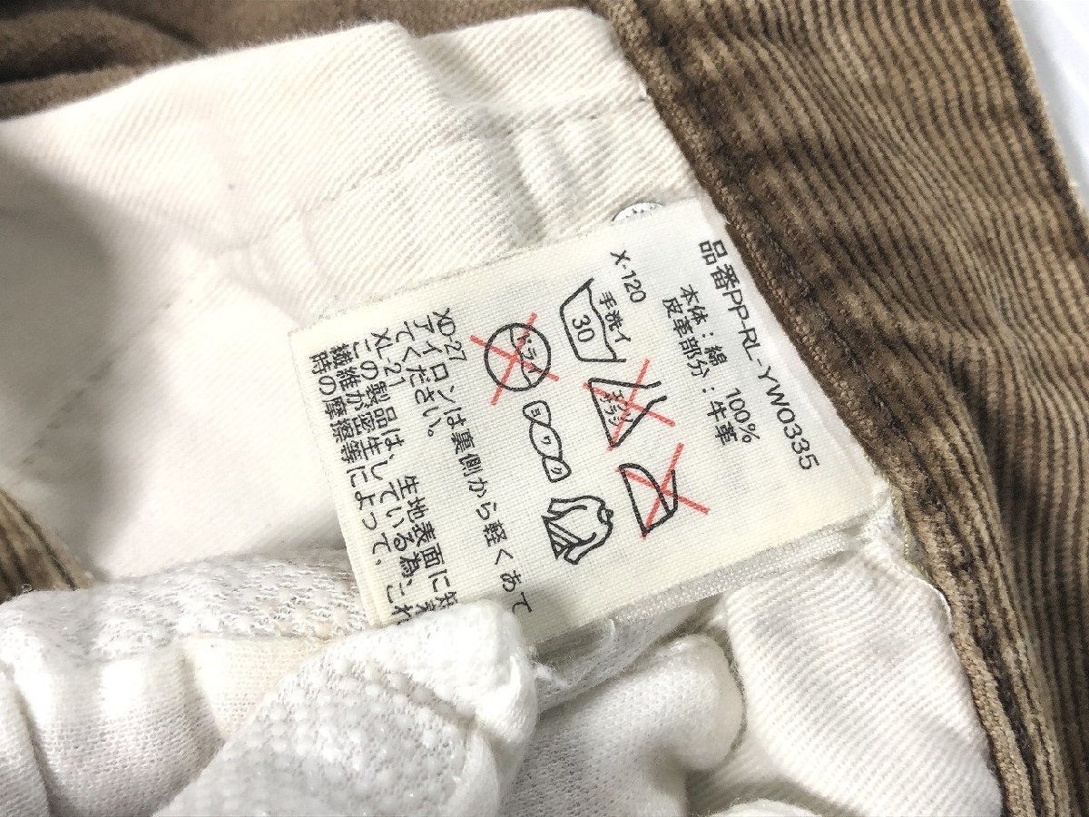 ラルフローレン Ralph Lauren コーデュロイ パンツ 太縞 W30L30 茶系 メンズ やや美品 中古 送料185円 O1_画像6