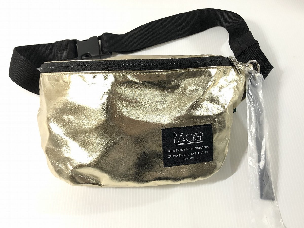 SPRUCE belt bag belt bag man and woman use Gold light weight new goods unused postage 185 jpy 