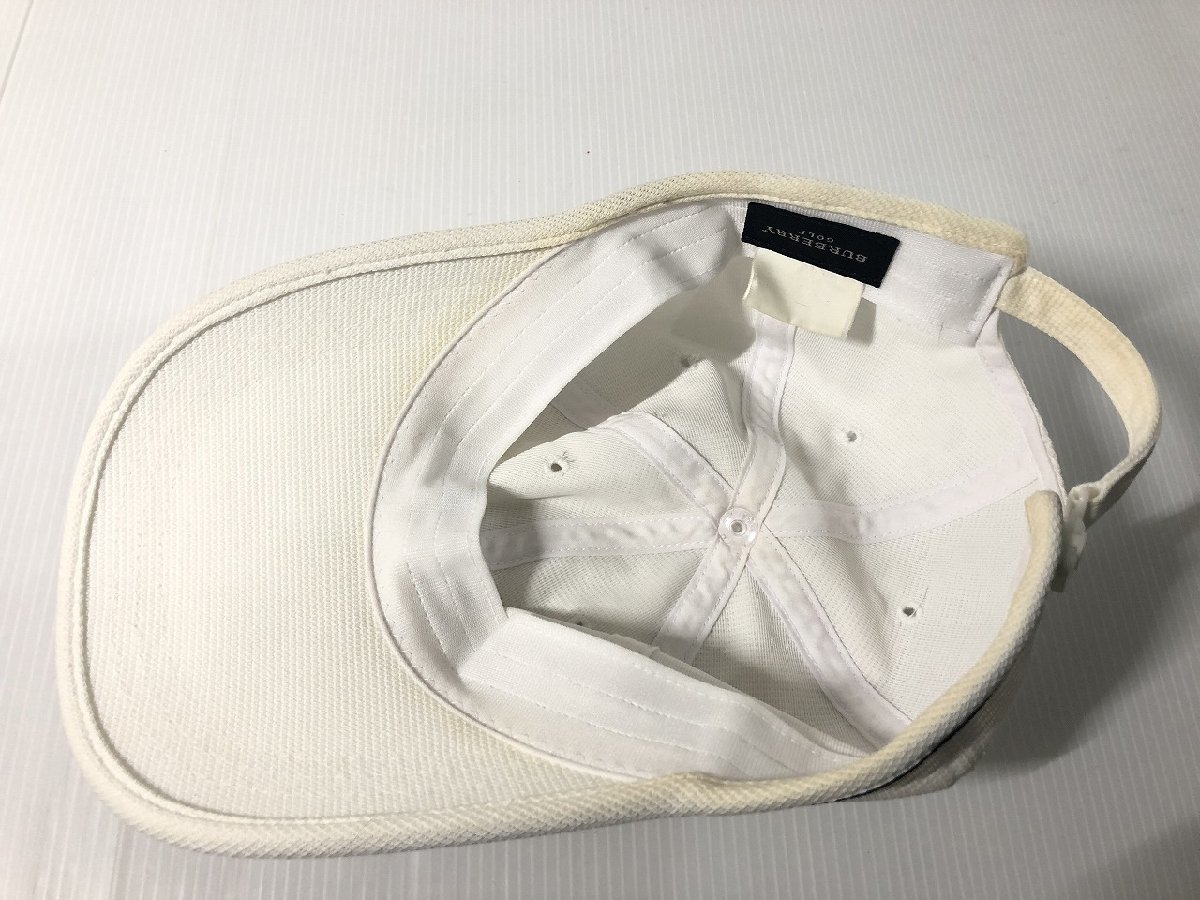 バーバリー BURBERRY GOLF 野球帽 白 キャップ帽子 メンズ 野球帽 中古 送料185円_画像6