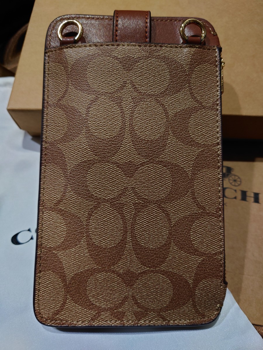 【1スタ】C-342 新品未使用 COACH シグネチャーフォーンショルダー スマホショルダーバッグ _画像3