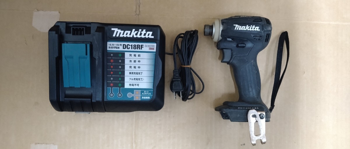 makita　マキタ 充電式インパクトドライバー　18V 楽らくモード ブラシレスモーター　ブラック　黒色　TD172D＋純正充電器DC18RF_画像1