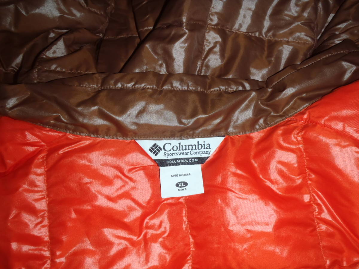 Columbia　薄手ダウンジャケット　XL　ブラウン/オレンジ_画像3