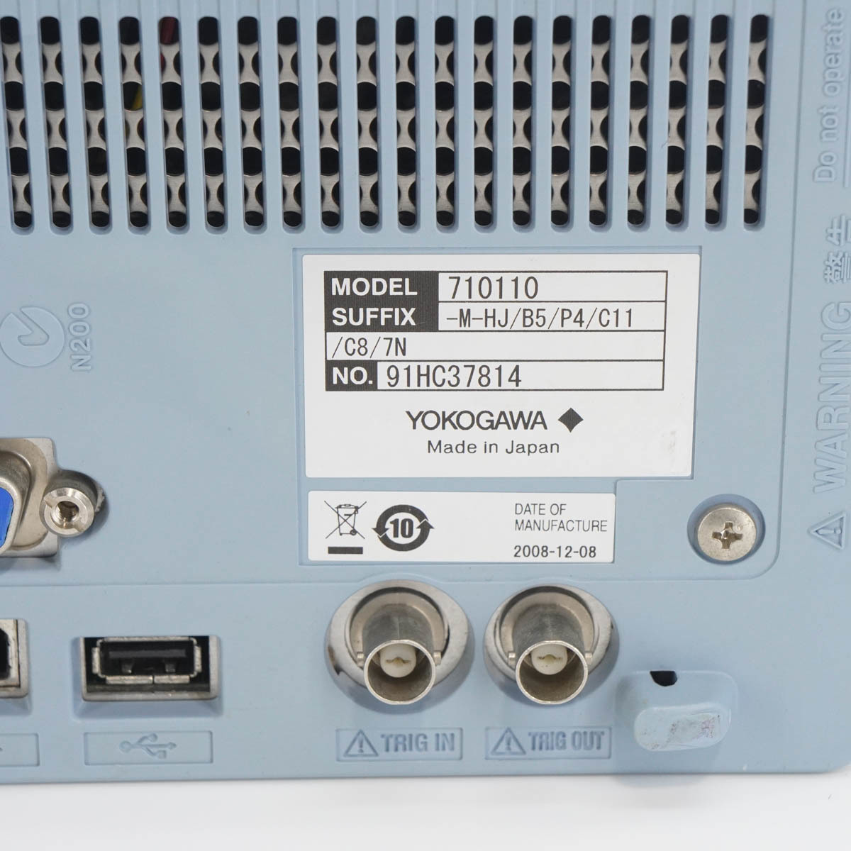 [DW]8日保証 校正2024年4月まで有効 DLM2024 710110-M-HJ/B5/P4/C11/C8/7N YOKOGAWA SIGNAL OSCILLOSCOPE 2.5GS/s 200MHz ...[05471-0035]_画像9