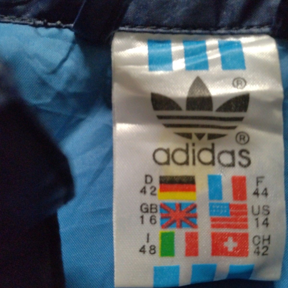 adidas　OLD　80s　トレフォイルロゴ　バイカラー　ナイロンジャケット　ナイロンブルゾン　ストリート