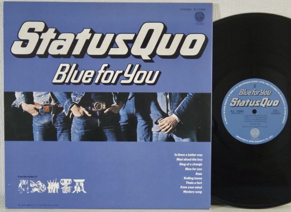 ★★ステイタス・クォー【ブルー・フォー・ユー】初回帯付LP★★Vertigo RJ-7084来日ステッカー＋ハガキ付 Status Quo_画像3