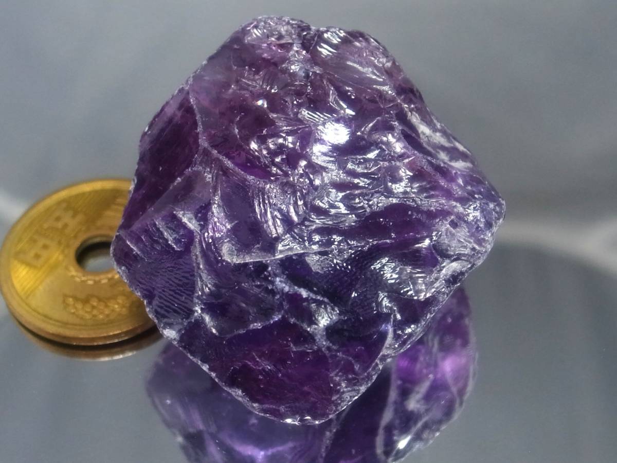 184.20ct 新品・大粒サイズで上質の宝石品質・天然アメシスト原石 ブラジル産_画像4