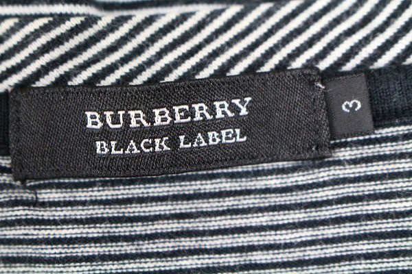 バーバリー ブラックレーベル BURBERRY BLACK LABEL トップス Ｔシャツ ロンＴ 長袖 Vネック 三陽商会 ボーダー 3 黒 白 メンズ [836726]_画像7