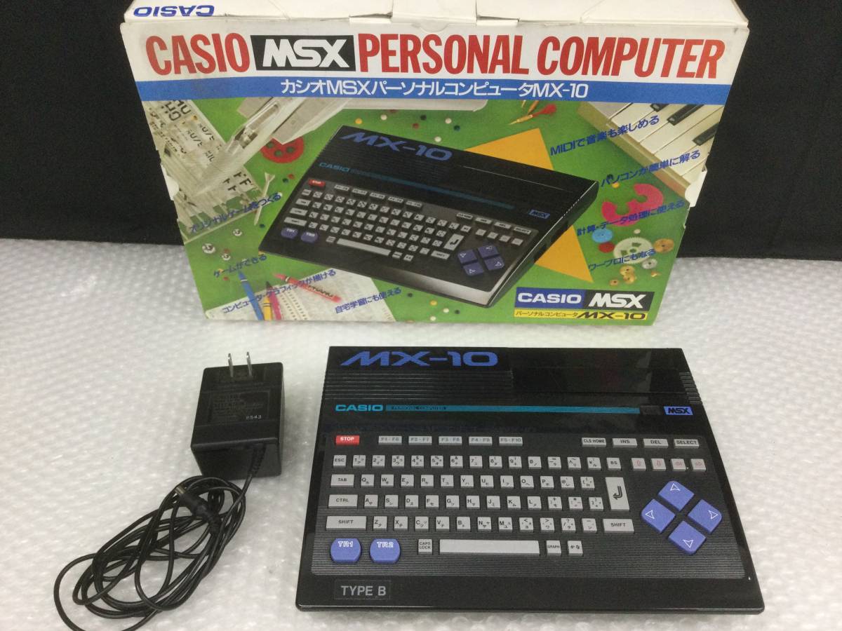 D391-80【通電のみ確認済み】CASIO カシオ MSX MX-10 BK パーソナルコンピュータ 本体 ブラック パソコン PC/箱付きt_画像1