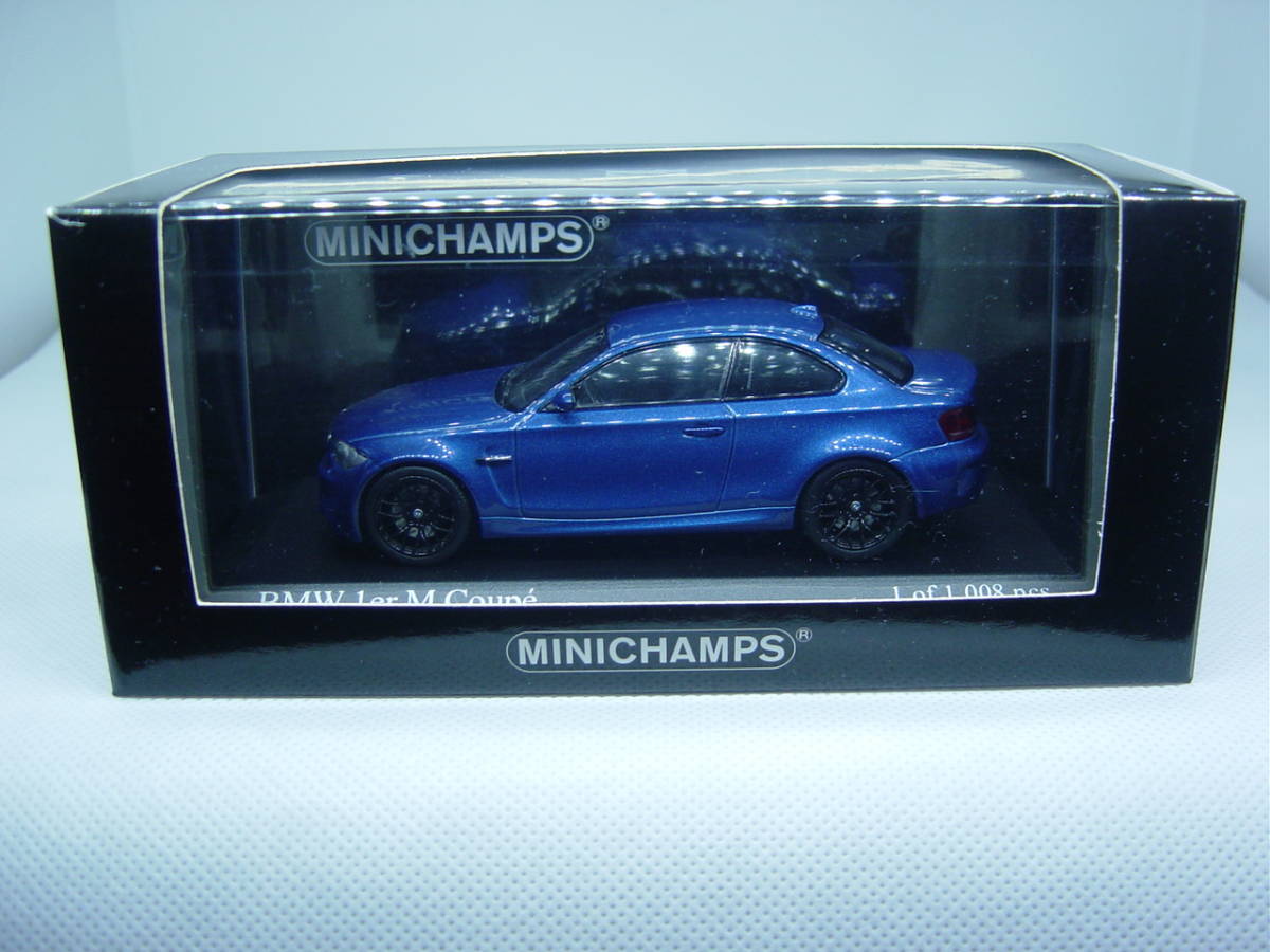 送料350円～ MINICHAMPS 1/43 BMW 1er M Coupe 2011 Blue metallic 1シリーズの画像1
