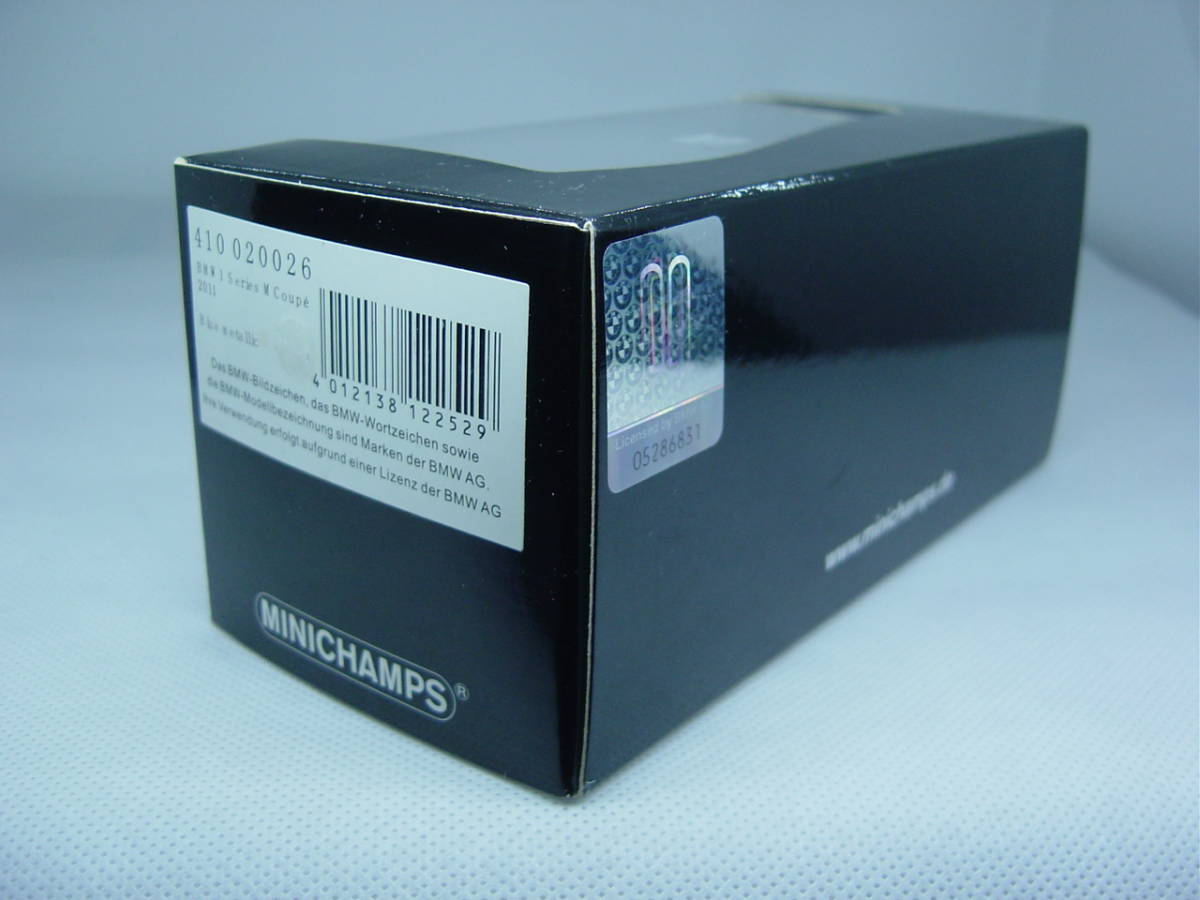 送料350円～ MINICHAMPS 1/43 BMW 1er M Coupe 2011 Blue metallic 1シリーズの画像10