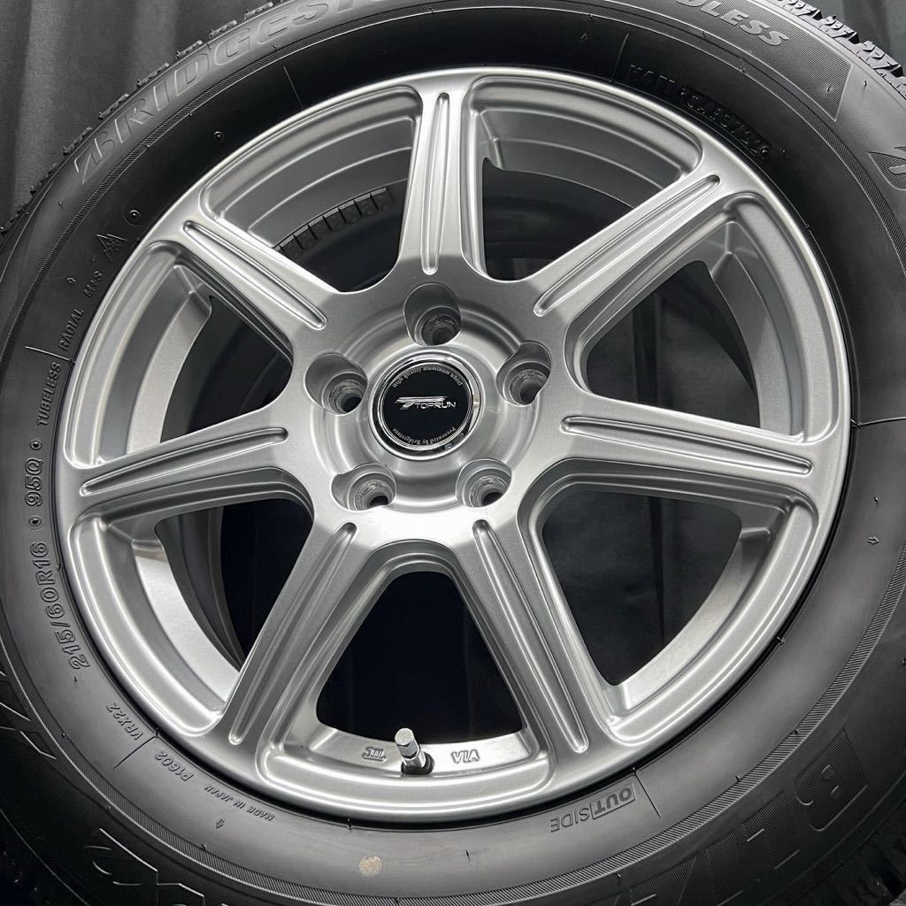 22年製深溝美品★ブリヂストン VRX2 215/60R16&社外アルミ 4本 №B231115-B1 オデッセイ ヴェゼル CX-3等/5H 114.3 ホイール*スタッドレス_画像10