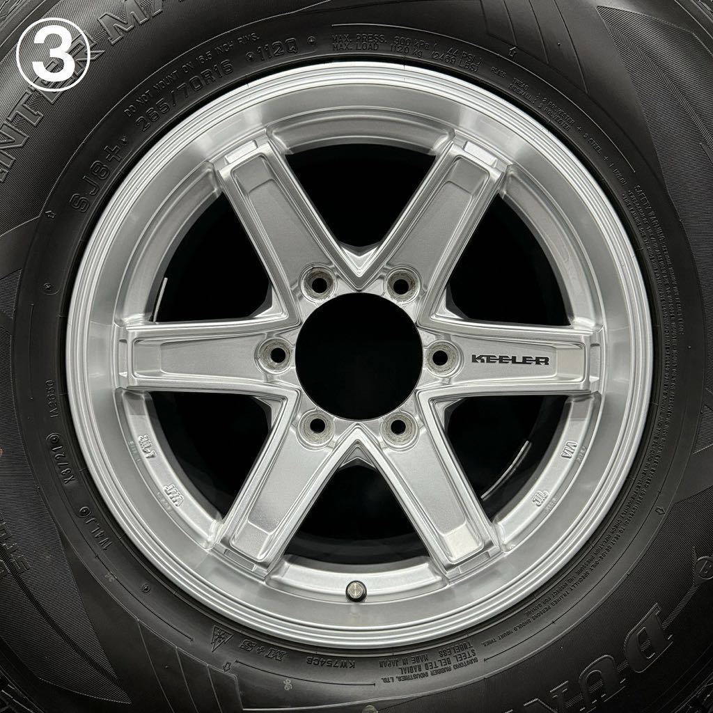 21年製★DUNLOP SJ8+ 265/70R16＆weds KEELER 4本 №231129-S2 7J +26 6H 139.7/ハイラックスサーフ プラド等*ホイールスタッドレスセット_画像4