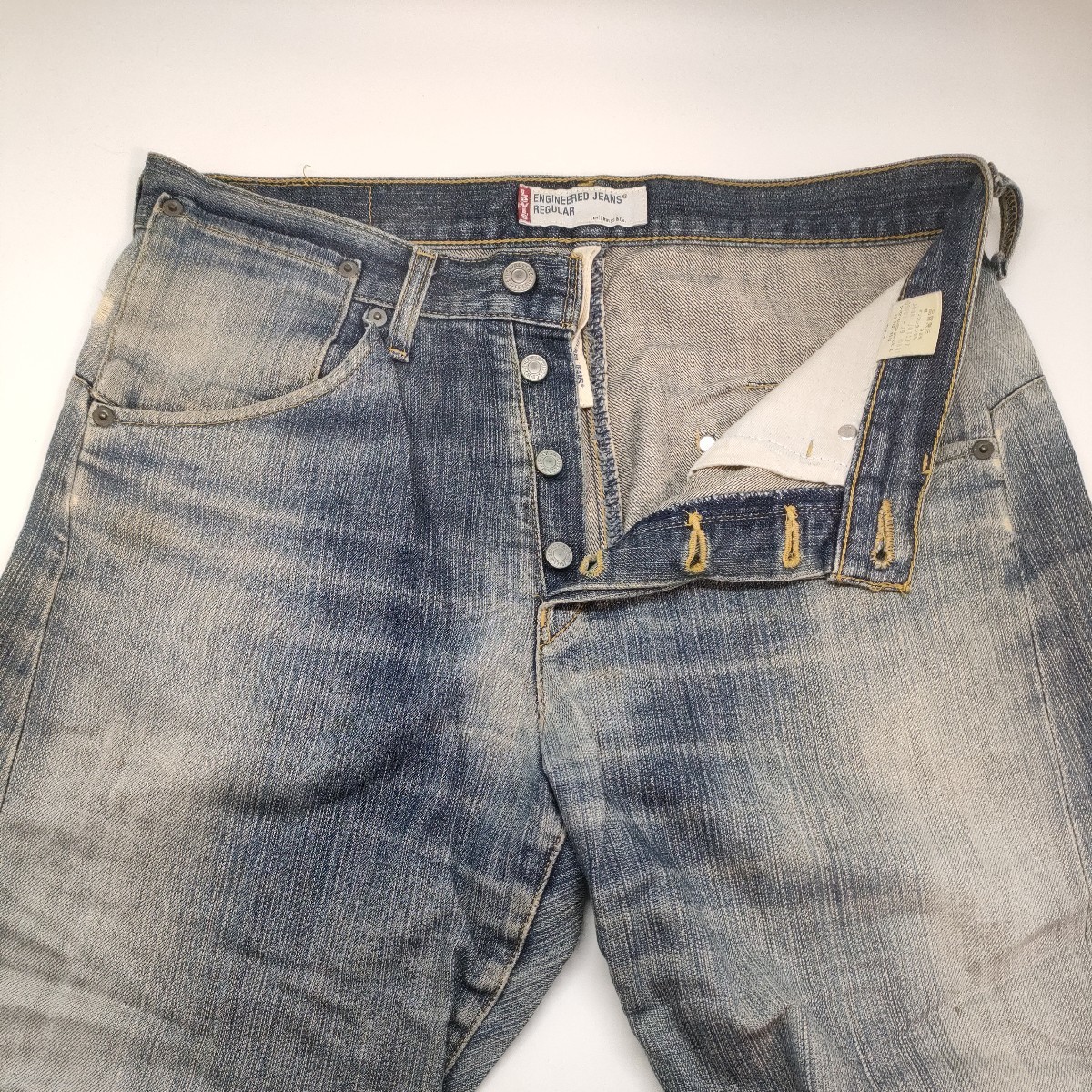 古着 Levi's ENGINEERED JEANS REGULAR 32インチ 日本製 ヴィンテージ デニム リーバイス エンジニアド ジーンズ レギュラー ストレート L_画像2