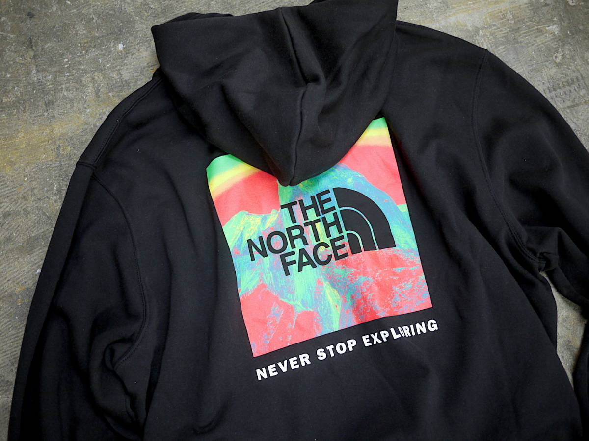 1点のみ 新品 海外限定 XL/THE NORTH FACE バックプリント スウェット パーカー レインボー 裏起毛 ノースフェイス BOX NSE PO HOODIE_画像1