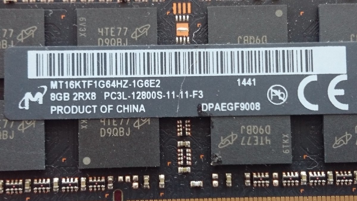 PC3L-12800S　8GB 2R×8　8枚セット動作確認済み　管理OA-00825_画像4