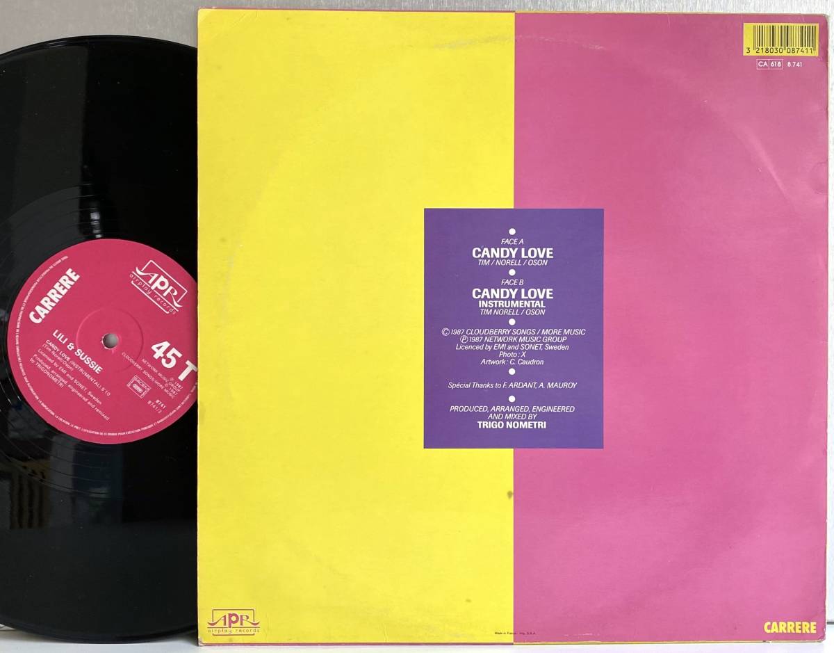 Lili & Sussie - Candy Love - 12-inch - Maxi-Single - 1987 - France - Carrere/Airplay Records ★ Italo-Disco Euro-Disco_画像2
