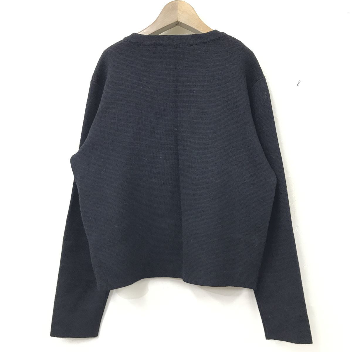 N751-R◆ZARA ザラ ジップアップニットカーディガン◆サイズM レディース トップス 秋冬 シンプル 無地 レーヨン ブラック 黒_画像4