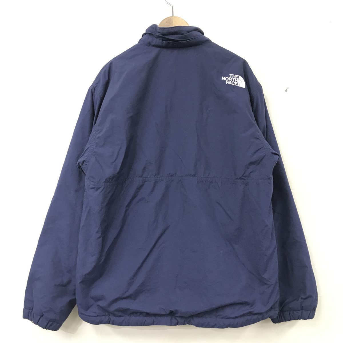 N495-R-N◆THE NORTH FACE ザノースフェイス ジップアップジャケット◆サイズ150 キッズ ジャニア 裏ボア アウター 秋冬 ネイビー_画像5