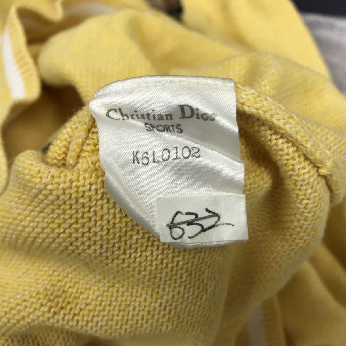 N888-N◆old◆ Christian Dior クリスチャンディオール 長袖セーター ニット レディース ◆sizeM イエロー系 花柄 コットン100 古着_画像10