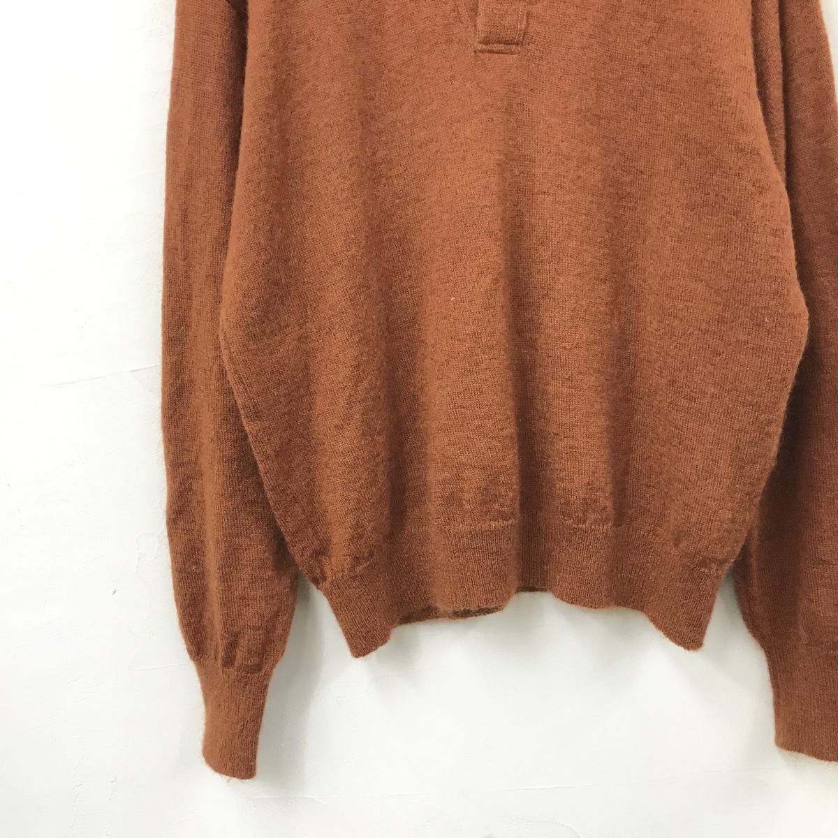 N923-D◆22AW◆ phlannel フランネル Mohair Silk Skipper Pullover ニット セーター◆size3 ブラウン系 ウール モヘヤ ゆったり_画像4