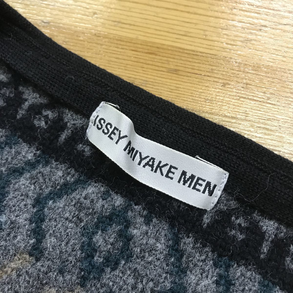 N1095-M◆ISSEY MIYAKE MEN イッセイミヤケ メン 総柄ニット セーター ◆sizeM グリーン ブラウン OLD 古着 メンズ ウール 秋冬_画像7