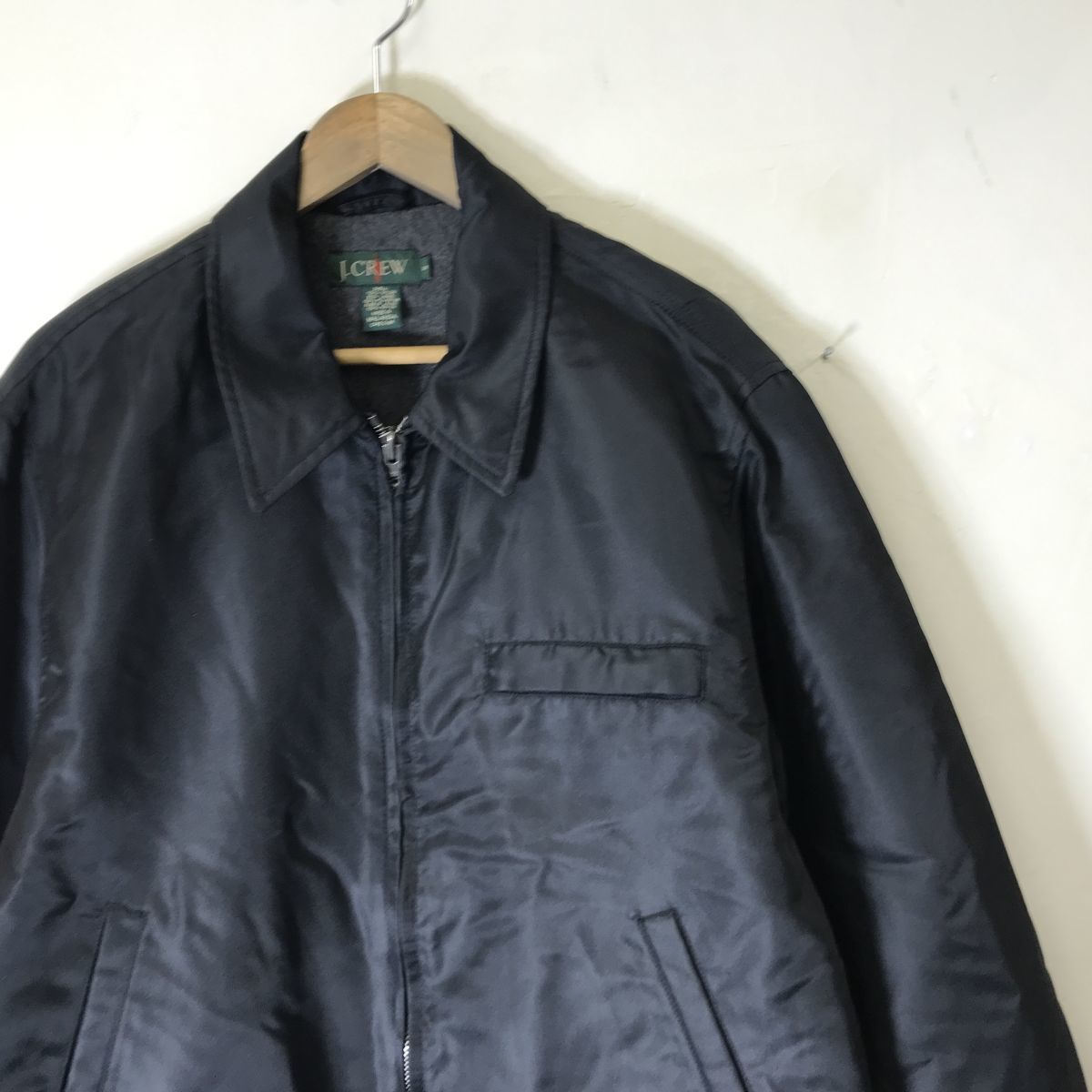 N1796-N◆美品◆old◆ J.GREW ジェイクルー ナイロンジャケット 裏フリース コーチジャケット ジップアップ◆sizeS ブラック 黒 古着_画像3