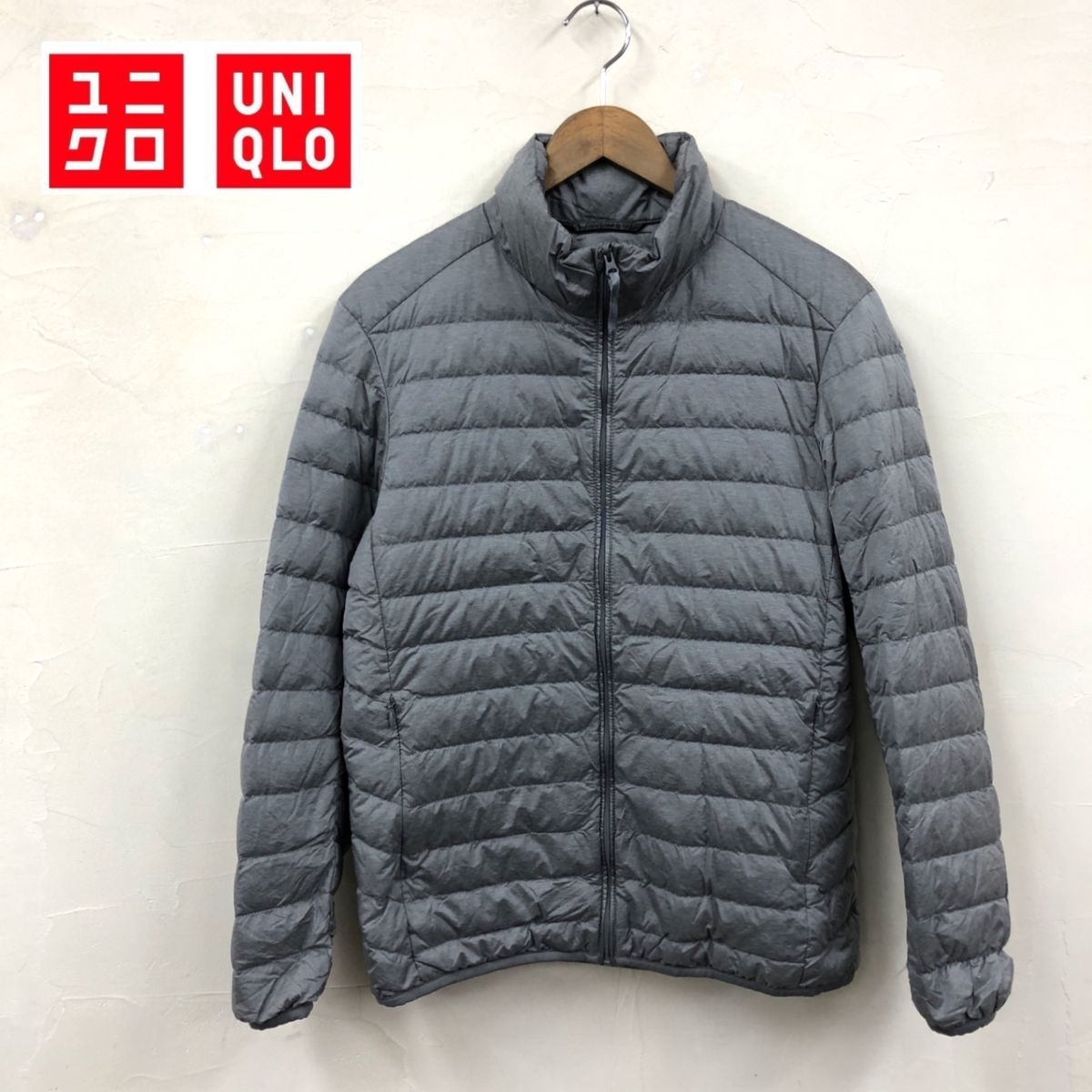 N1326-W-N◆UNIQLO ユニクロ ウルトラライトダウン ジャケット 長袖 ジップアップ 軽量 カジュアル◆size:S グレー系 ナイロン ダウン 他_画像1