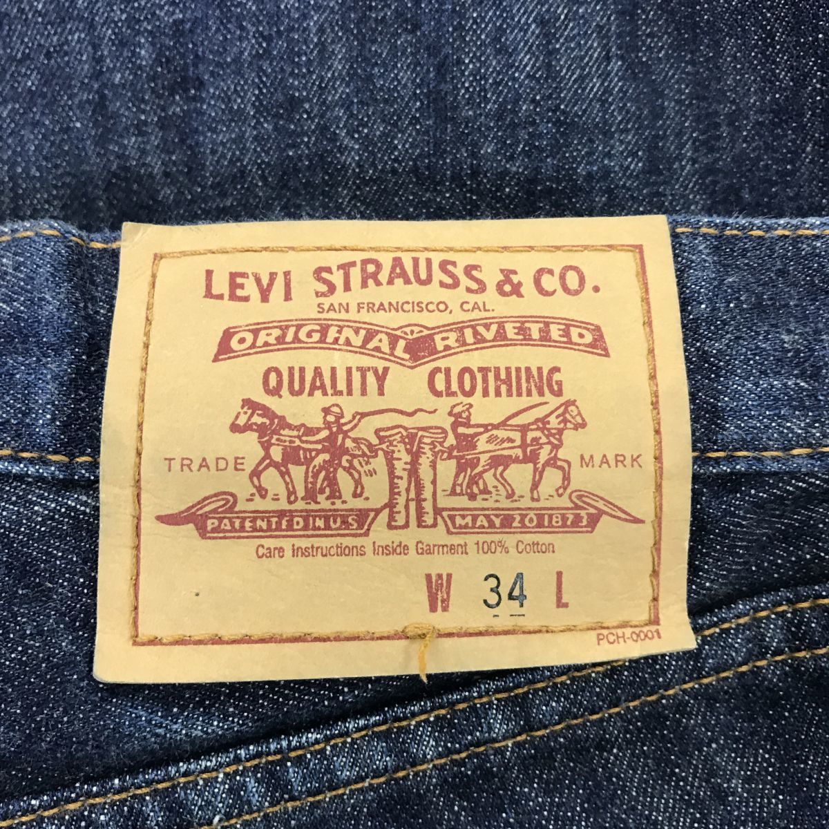 N2036-F◆ 美品 ◆ Levi's リーバイス デニムパンツ ジーンズ ジッパーフライ ◆ size W34 コットン100 インディゴブルー 古着 メンズ_画像8