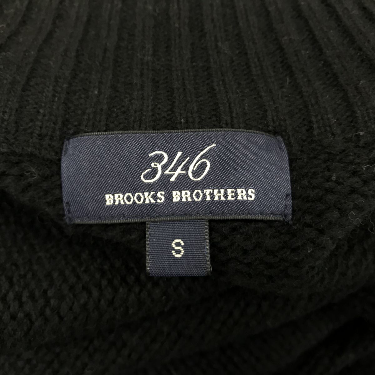 N2080-D◆良品◆ 346 Brooks Brothers ブルックスブラザーズ カシミヤ混ドライバーズニット セーター ダブルジップ◆ sizeS ブラック 黒 毛_画像7