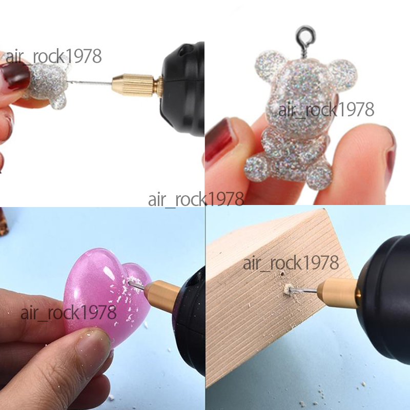 ピンバイス 電動 ハンドドリル 穴あけ USB式 レジン ハンドメイド アクセサリー 手芸 替刃15本付き コンパクトサイズ 新品 送料無料_画像2