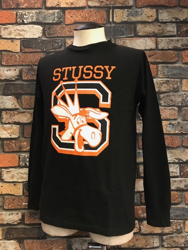 G221LP мужской cut and sewn STUSSY Stussy Street популярный long T модный футболка принт черный маленький размер / S стоимость доставки 520 иен 