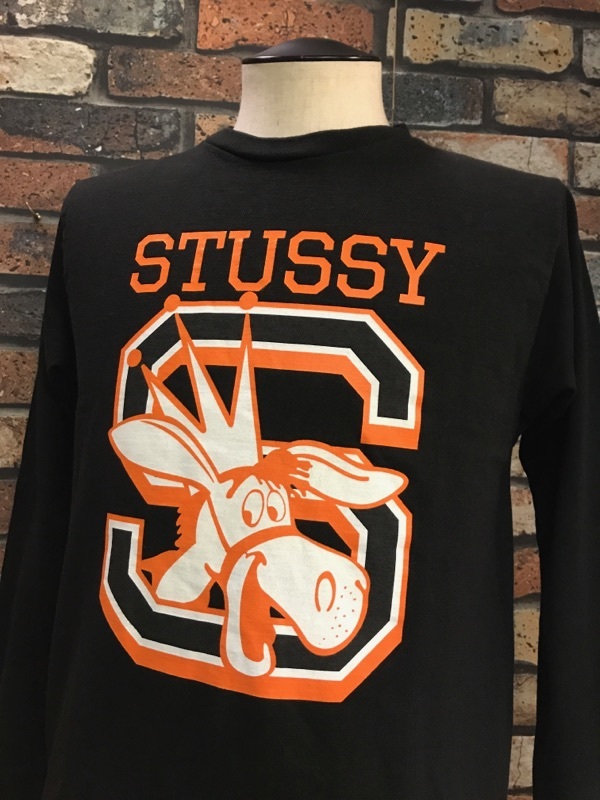 G221LP мужской cut and sewn STUSSY Stussy Street популярный long T модный футболка принт черный маленький размер / S стоимость доставки 520 иен 